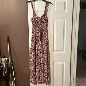 Floral Maxi Dress - Red and White